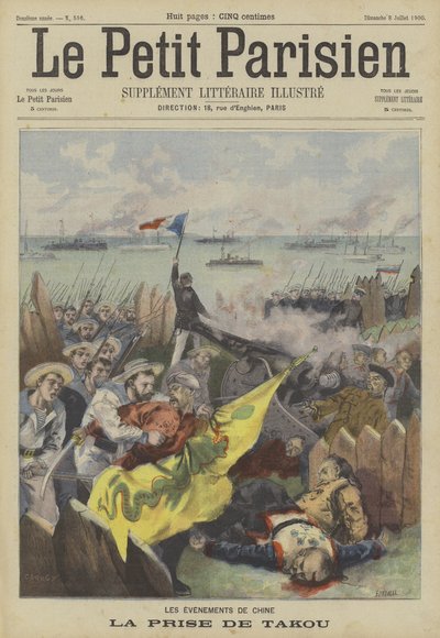 Die Eroberung von Taku durch die Alliierten während des Boxeraufstands, China von Fortune Louis Meaulle
