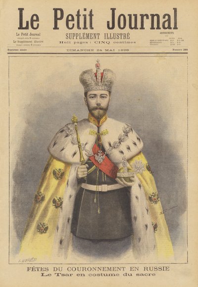 Zar Nikolaus II. von Russland in seinen Krönungsroben von Fortune Louis Meaulle