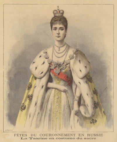 Zarin Alexandra von Russland in ihren Krönungsroben von Fortune Louis Meaulle