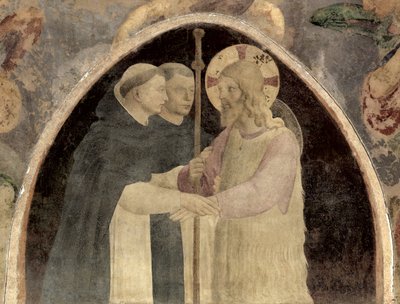Christus begrüßt zwei Dominikanermönche (Detail) von Fra Angelico
