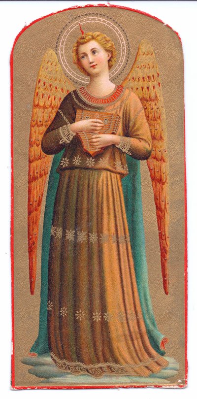 Farblithografie Fra Angelico Engel Musikinstrument, ca. 1910 von Fra Angelico
