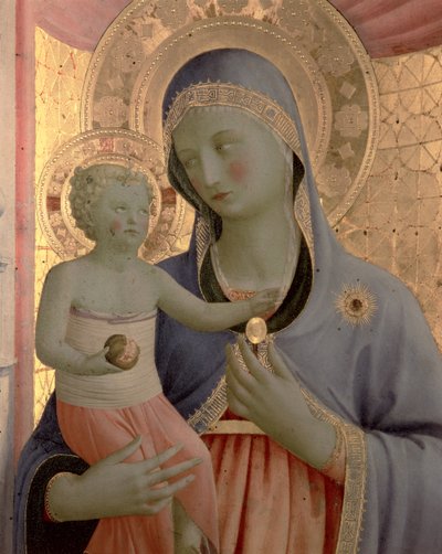 Detail der Jungfrau und des Kindes aus dem Annalena Altarbild von Fra Angelico