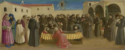Teil einer Predella: die Totenmesse für den Heiligen Franziskus von Fra Angelico