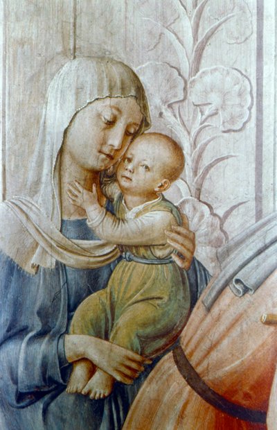 Der heilige Laurentius gibt Almosen an die Armen (Detail), Mitte des 15. Jahrhunderts von Fra Angelico