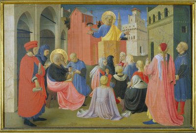 St. Peter predigt, Predella aus dem Linaiuoli-Triptychon, 1433 von Fra Angelico