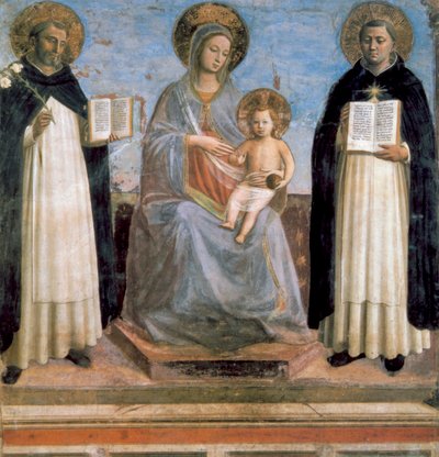 Jungfrau und Kind mit St. Antonius von Padua und St. Thomas von Aquin, frühes 15. Jahrhundert von Fra Angelico