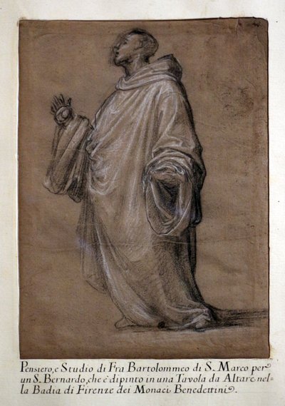 Studie des Heiligen Bernhard für Madonna Carondelet von Fra Bartolomeo