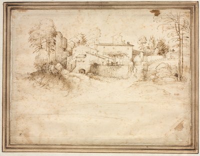 Bauernhaus am Hang eines Hügels, um 1508 von Fra Bartolommeo