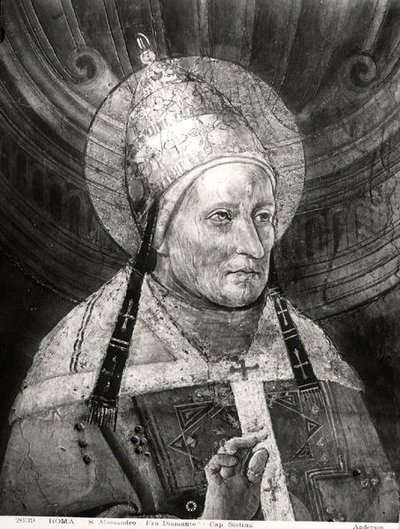 Alexander I. (gest. 115) aus der Sixtinischen Kapelle von Fra Diamante