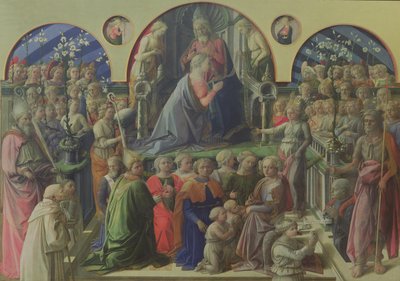 Krönung der Jungfrau mit Heiligen und Engeln, 1441-47 von Fra Filippo Lippi