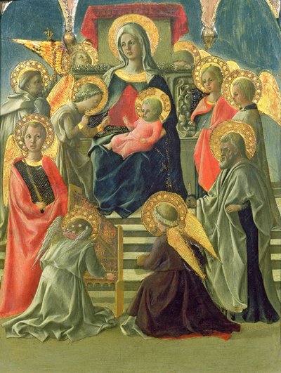 Madonna und Kind auf dem Thron mit Engeln und Heiligen von Fra Filippo Lippi