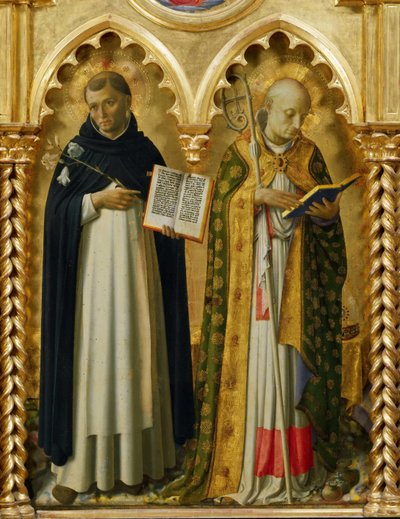 Heilige Dominikus und Nikolaus von Bari vom Perugia-Altar, ca. 1437 von Fra Giovanni Angelico da Fiesole