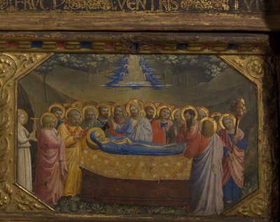 Der Tod der Jungfrau, Das Verkündigungsretabel mit 5 Predellenszenen, 1430-1432 von Fra Giovanni Angelico da Fiesole