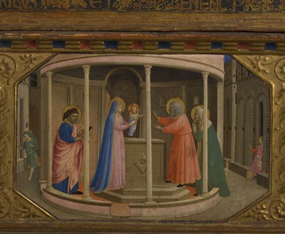 Die Darstellung im Tempel, Der Verkündigungsaltar mit 5 Predella-Szenen, 1430-1432 von Fra Giovanni Angelico da Fiesole