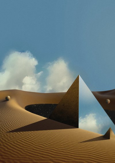 Surreale Wüstenpyramide von Fran Rodríguez