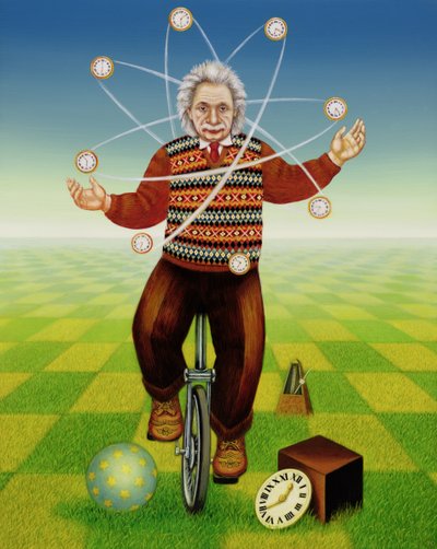 Einstein jongliert mit der Zeit, 2000 von Frances Broomfield