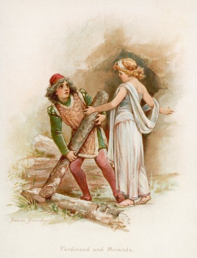 Ferdinand und Miranda aus Shakespeares Der Sturm von Frances Brundage