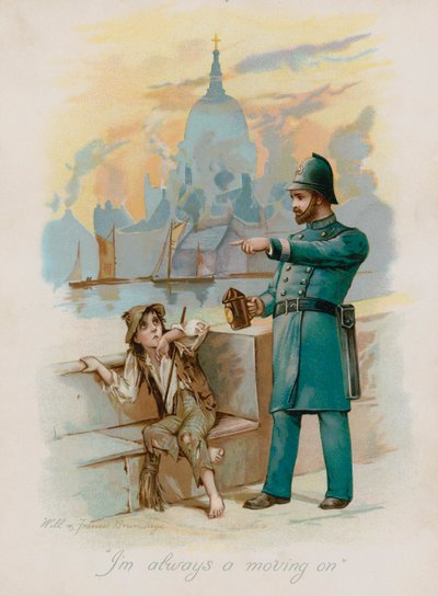 "Ich bin immer unterwegs" (Chromolithografie) von Frances Brundage