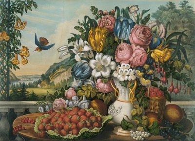 Landschaft - Früchte und Blumen von Frances Flora Bond Palmer