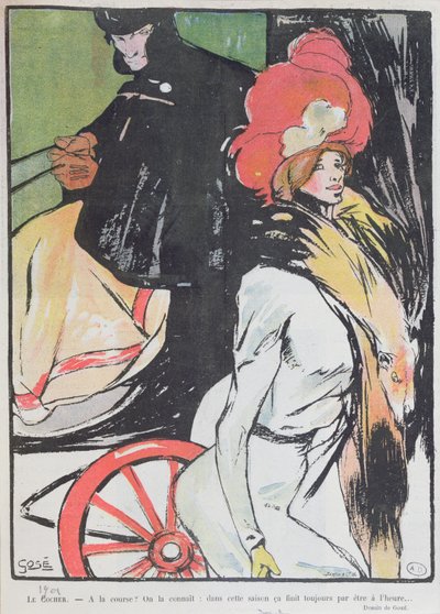 Karikatur eines Kutschers mit einer Kurtisane, 1901 von Francesc Xavier Gosé