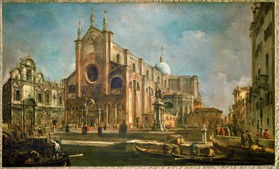 Campo der Kirche Giovanni e Paolo mit der Scuola di San Marco und dem Denkmal von Colleoni, Venedig von Francesco (circle of) Guardi