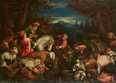 Jakob und Laban am Brunnen, 1590 von Francesco Bassano