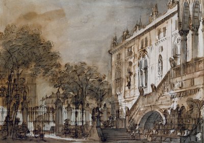 Bühnenbild von Francesco Bagnara für Otello, Oper von Rossini, für Aufführung im La Fenice Theater in Venedig von Francesco Bagnara