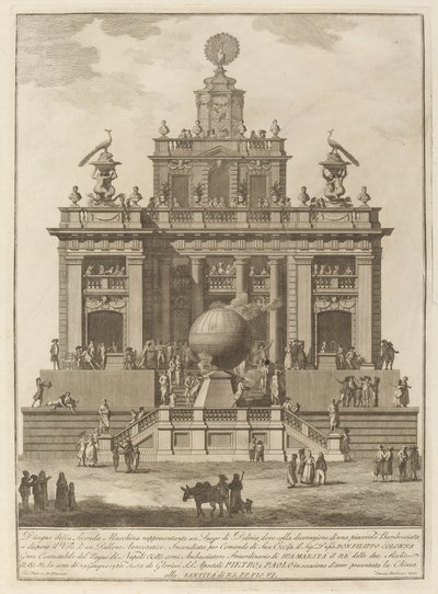 Ein Ort der Freude mit einem Luftballon, für das Chinea-Festival, 1785 von Francesco Barbazza