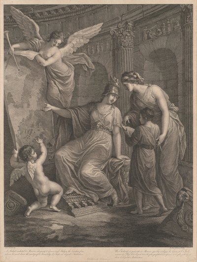 Ein Student wird zu Minerva geführt von Francesco Bartolozzi