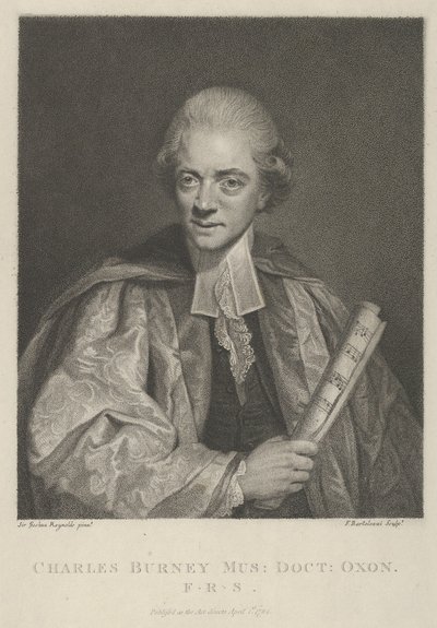 Charles Burney, 1. April 1784 von Francesco Bartolozzi