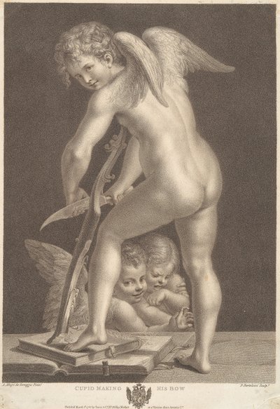 Amor schnitzt einen Bogen von Francesco Bartolozzi