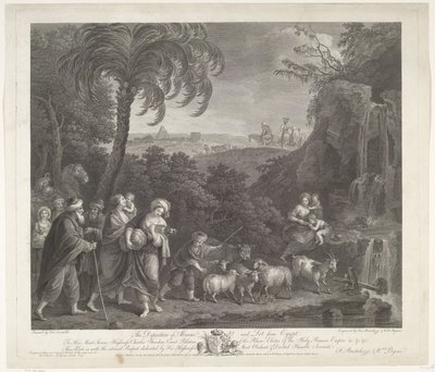 Abreise von Abraham und Lot aus Ägypten von Francesco Bartolozzi