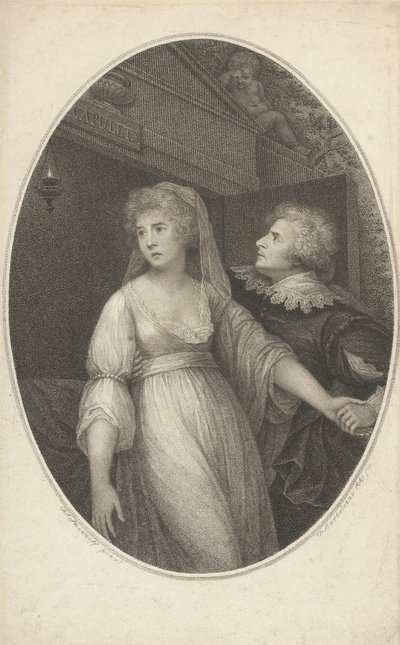 Mr. Dimond und Miss Wallis in den Rollen von Romeo und Julia, 1. Mai 1796 von Francesco Bartolozzi