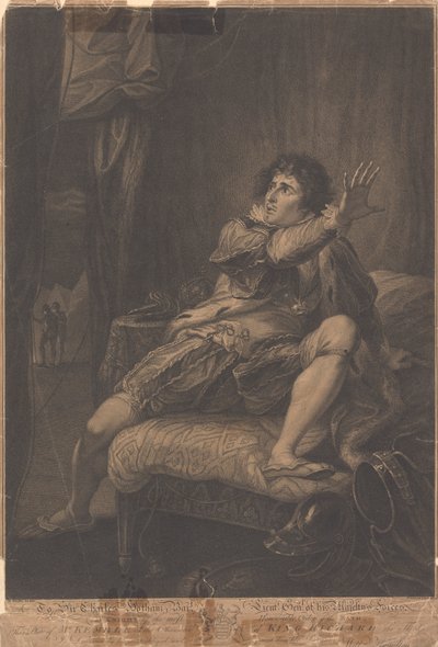 Mr. Kemble in der Rolle von König Richard III. - "Richard III," Akt V, Szene V von Francesco Bartolozzi