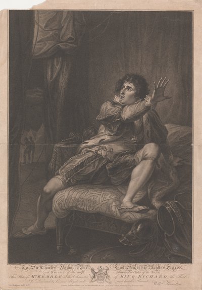 Mr. Kemble in der Rolle von König Richard III. - "Richard III," Akt V, Szene V von Francesco Bartolozzi
