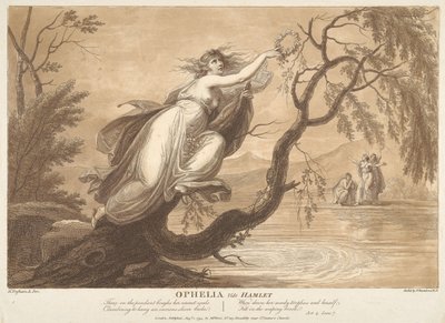 Ophelia, siehe Hamlet, 4. Akt, Szene VII von Francesco Bartolozzi