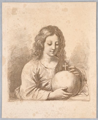 Salvator Mundi, mit einem Globus und einem Kreuz von Francesco Bartolozzi