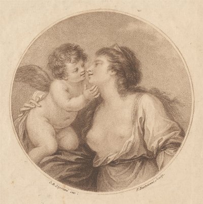 Sappho umarmt die Liebe von Francesco Bartolozzi