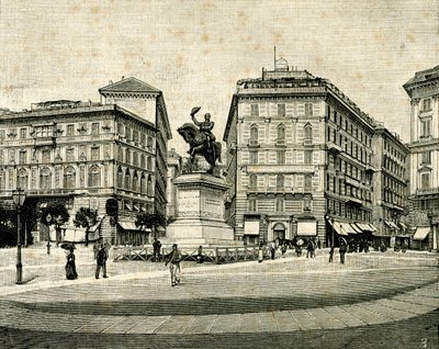 Denkmal für Viktor Emanuel II. (1820-1878), von Francesco Barzaghi (1839-1892), Piazza Corvetto, Genua, Ligurien, Italien von Francesco Barzaghi