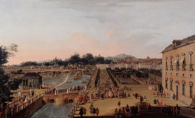 Ferdinand VI. und Barbara von Braganza in den Gärten von Aranjuez, 1756 von Francesco Battaglioli