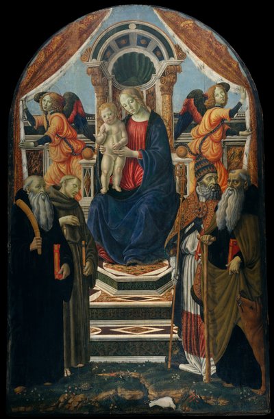 Madonna und Kind auf dem Thron mit Heiligen und Engeln von Francesco Botticini