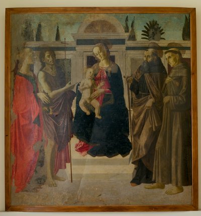 Madonna und Kind mit Maria Magdalena, Johannes dem Täufer, St. Zenobius und St. Franziskus von Francesco Botticini