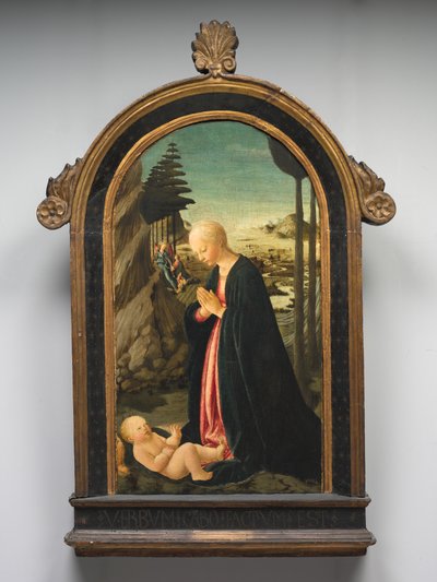 Madonna und Kind mit Tobias und dem Engel Raphael, ca. 1470 von Francesco Botticini