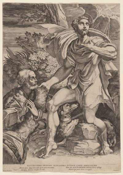 Heiliger Rochus mit einem Stifter von Francesco Brizio, after Parmigianino