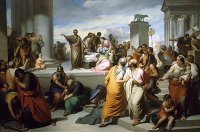 Brutus zeigt Lucretias Leiche dem Volk von Rom von Francesco Coghetti