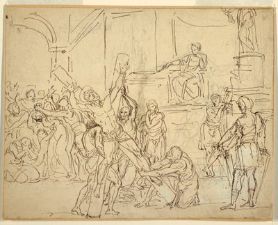 Zeichnung, Martyrium des Hl. Andreas, 1825-50 von Francesco Coghetti