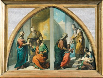 Heirat und Darstellung der Jungfrau Maria im Tempel von Francesco Coghetti