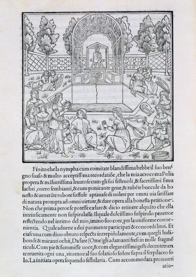 Nymphen mit dem Liebhaber von Polia, Illustration aus einer Kopie von 