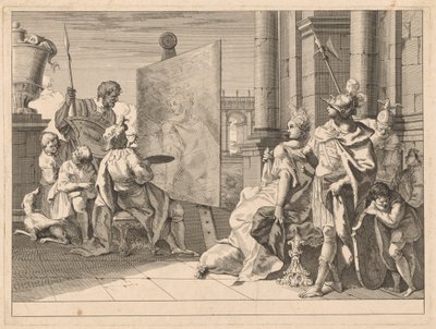 Alexander der Große und Campaspe im Atelier des Apelles von Francesco Fontebasso