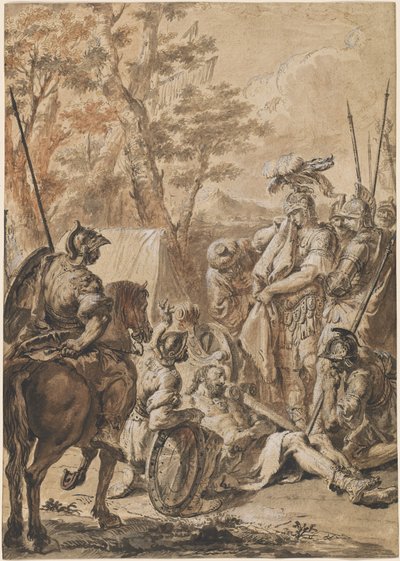 Alexander der Große vor der Leiche des Darius von Francesco Fontebasso